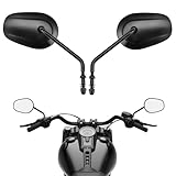 Black Sportster Mirrors, Long Stem for Road King Street Electra Glide Road Glide Dyna Softail Rearview 1982-2019