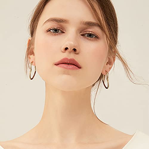 3 Pairs 14K Gold Plated Heart Hoop Earrings, Simple Large and Small Heart Hoop Earrings for Women, 3 Sizes Cute Huggies Earrings for Women Girs Gift, 1.3cm/2cm/3cm, gold and silver…2