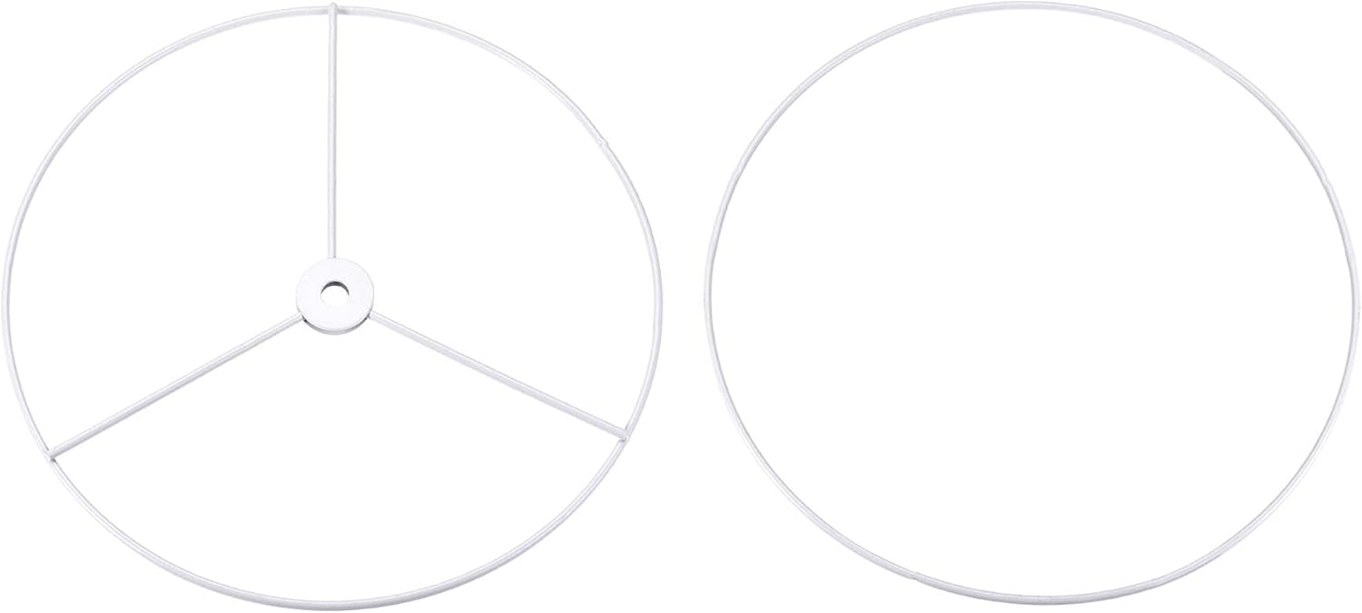 uxcell Lamp Shade Ring, 150mm Dia. Lampshade Holder Frame for Connecting Lamps Harp, Baked Coating Iron 1 Set