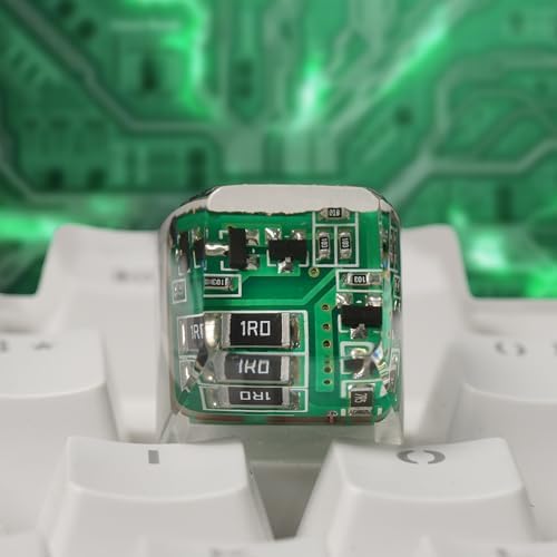 DATKEY Circuit Resin Artisan Keycaps - Cherry Profile, Aesthetic, Custom Designs - Circuit Gifts (DATKEY0773, SA)