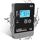 LNEX Solar Charge Controller Waterproof, 20A Super Thin Solar Panel Battery Intelligent Regulator with LCD Display 12V/24V PWM Solar Controller for LiFePO4,AGM, Gel, Flooded and Lithium Battery