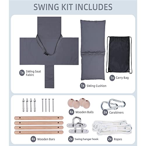 Yihata Canvas Baby Swing Outdoor, Hanging Toddler Swing Seat For Indoor, With Cushion #TOP6