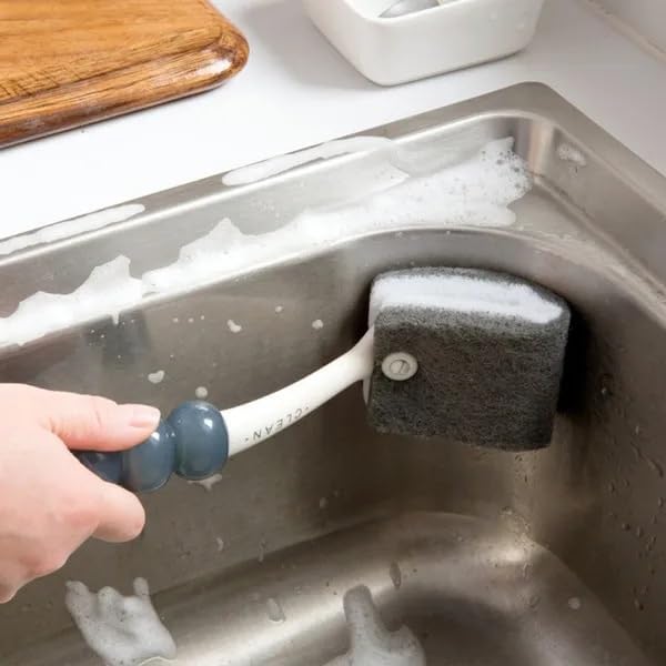 Image of Bathroom Brush Grout Brush, Scrubbing Brush, Dishwashing Brush, Sink Cleaning Brush, Sponge Brush Wash Basin, Sink Cleaning Brush (1Pcs)