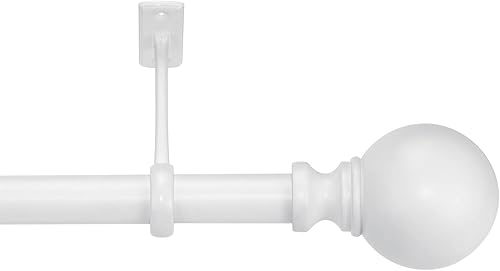 Miniatura 3 de KXLife Soportes de barra de cortina resistentes para montaje en techo, soportes de anillo de barra de cortina de 1 pulgada (juego de 2, blanco)