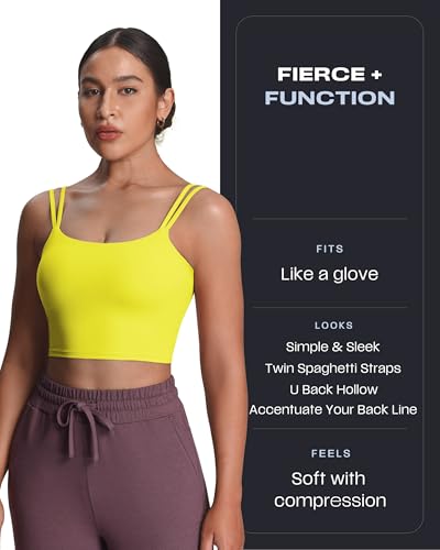Image of Aoxjox Women's Workout Sports Bras Fitness Padded Backless Yoga Crop Tank Top Twist Back Cami