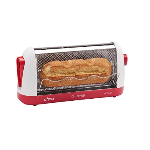 Ufesa TT7963 Activa - Tostador, 700W, 2 ranuras, Rejilla protectora de máxima seguridad, Pinzas