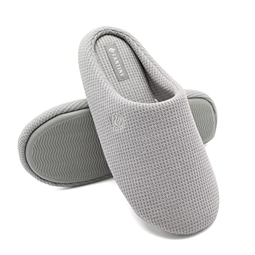 Cior Unisex Men's And Women's Memory Foam Slippers Comfort Knitted Cotton-Blend Closed Toe House Shoes Indoor Scuff -U118Wmt002-13-Lightgray-M-44.45 #TOP6