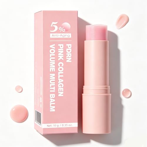 PDRN Pink Collagen Volume Multi Balm Stick, Hydrating Face Stick Makeup Base & Primer, Hydratant...