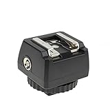 Lieferumfang: 1 Blitzdapter JJC Aufsteckblitz-Adapter mit Standard-ISO-Blitzschuh, 3,5-mm-Buchse, Sync-Buchse und Aufsteckfuß (ohne Kontakt)