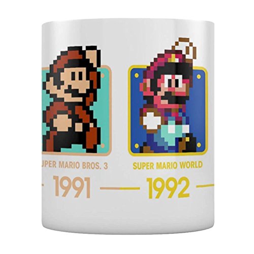 Pyramid International Super Mario (Dates) Official Boxed Ceramic Coffee/Tea Mug, Paper, Multi-Colour, 11 X 11 X 1.3 Cm #TOP1