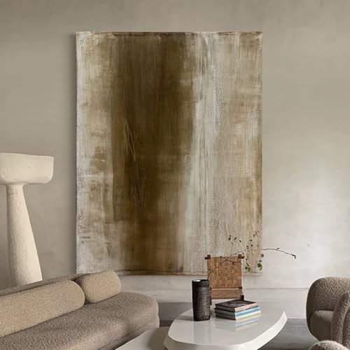 Peinture à l'huile texture blocs de couleur wabi-sabi sur toile - 3
