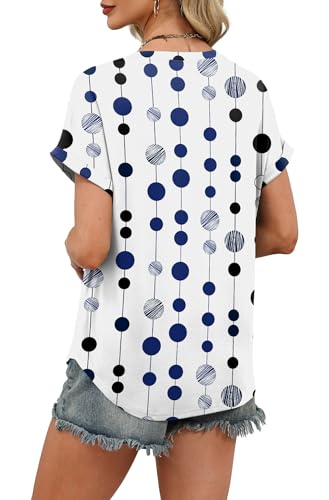 Image of WIHOLL Womens Blouses Spring Tops Short Sleeve Shirts Dressy Casual Summer Vacation Fashion Clothing 2026