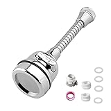 Aireador De Grifo Extensor Giratorio de 360°Pulverizador de Filtro de Ahorro de Agua Ajustable con Manguera Accesorio para Rociador para Cocina Baño, 3 Modos
