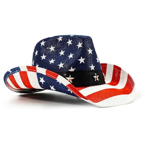 FLUFFY SENSE American Flag Cowboy Hat Cover