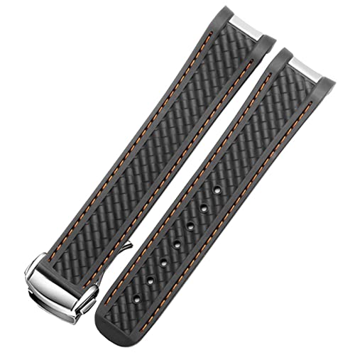 Bracelet de montre en gel de silice 20mm bleu blanc pour Omega Seamaster 300 Aqua Terra