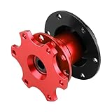 Quick Release Snap Off Kit, diebstahlsicherer, präziser Universal-Lenkradnabenadapter mit Schrauben für 6-Loch-Lenkräder(rot)