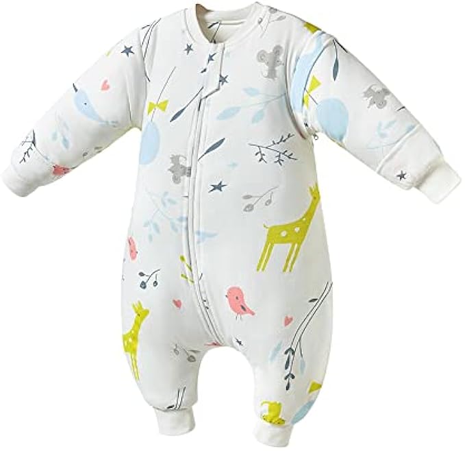 XIFAMNIY Tog 1.5 Baby Sleep Sack with Feet Toddler Walking Sleeping Bag Long Sleeve Swaddle Spring Fall Wearable Blanket6M-4T
