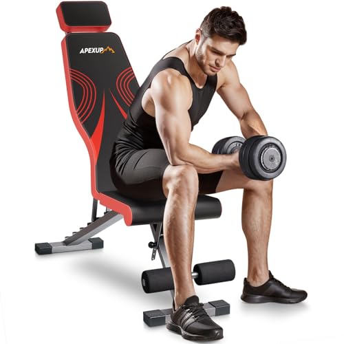 APEXUP Adjustable Weight Bench 700LBS Foldable Home Gym