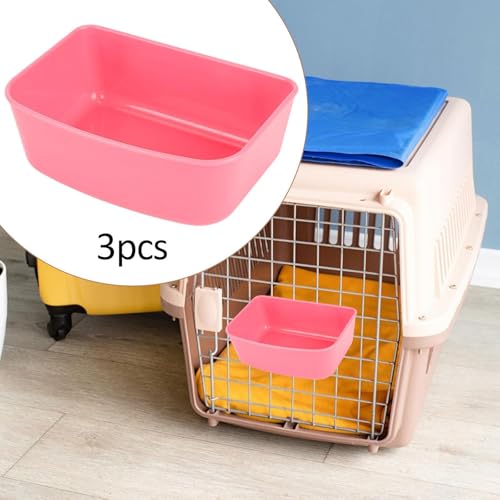 FewNvWa 3 Teile Fressnäpfe für Katzen und Hunde in der Transportbox, Rosa