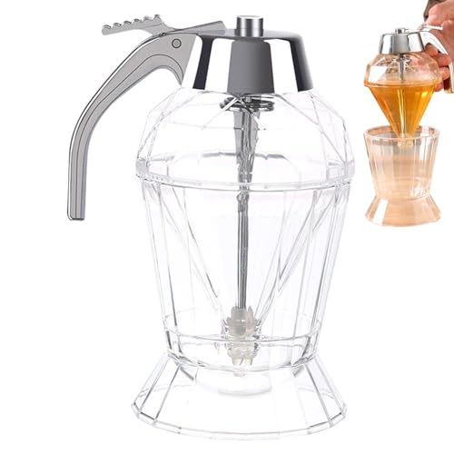 Generic No Drip Honey Dispenser - Honey Container Dispenser, Push-Type Transparent Honey Container Dispenser | Dishwasher Safe Honey Bottle with Top Lid, No Drip Syrup Dispenser for Sauce, Sugar