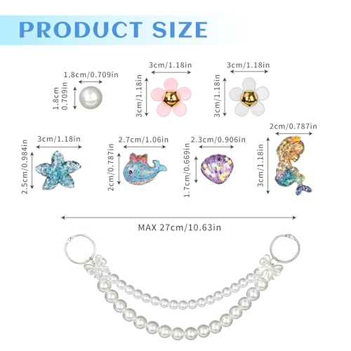 GUZUHUKU 24Pcs Rubber Beach Bag Accessories Charms, Beach Totes Accessories Inserts, Lovely Pearl Charms for Beach Bag Tote Beach Tote Bag2