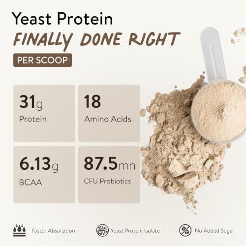 Image of Happy Cultures 31g Unflavoured Yeast Protein Isolate | Mixes Into Everything| Higher Absorption than Whey Protein | Superior Muscle Recovery | Gut Friendly & No Bloat| PDCAAS of 1 | No Added Sugar- 505g