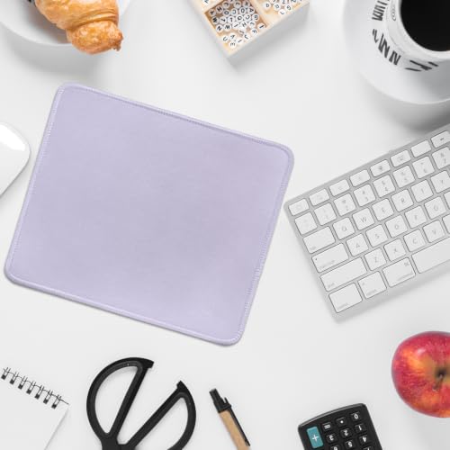 Image of FROGIGO Mouse Pad with Stitched Edges - Solid Color Mousepad for Women, 9.25 x 7.75 inch Washable Square Desk Pad, Non-Slip Rubber Base, Office Home Laptop Accessories - Lilac Purple