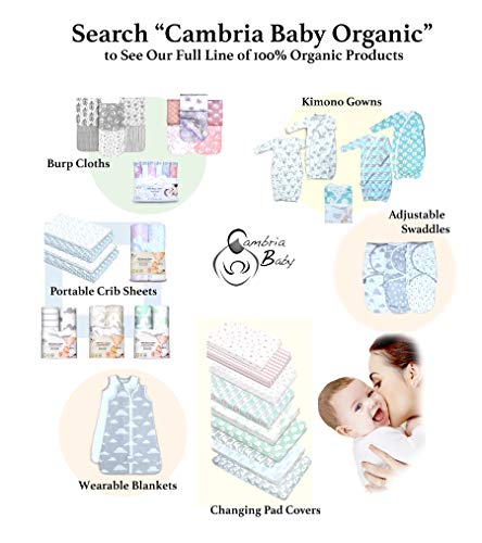 Cambria Baby 100% Organic Cotton Adjustable Swaddle Wrap for Newborns 0-3 Mo (Neutral Gray 3Pk) - Thumbnail 6