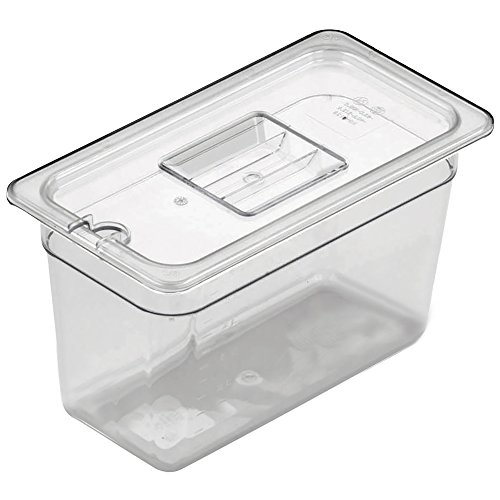 Gastronorm PC-8138 Food Container Service Pan, Polycarbonate Dishwasher Safe BPA Free, 17.6 x 32.5 cm x 20 cm – Third Size, Clear
