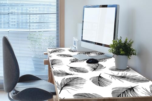 Couverture de bureau vinyle PVC protection des surfaces bords arrondis 120x60 cm