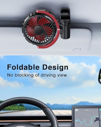 DICMKY Car Clip Fan 2000mAh