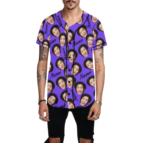 Camiseta de béisbol personalizada con foto y nombre, diseño personalizado para adultos miniatura 1