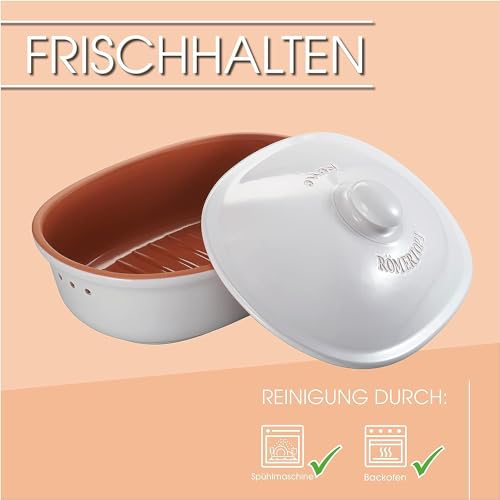 Brottopf Römertopf aus Keramik für die Aufbewahrung von Brot