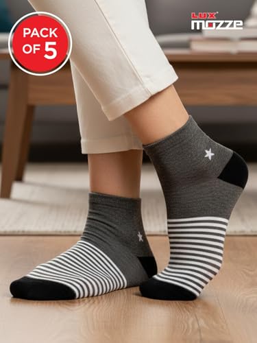 Image of Orbit Ankle Length Socks for Men |Made With Durable & Breathable Cotton | Ideal for Gym, Running, Office | 3 Pair -Multicolor