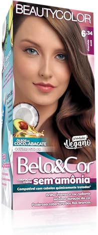 Coloração Bela&Cor Sem Amônia - 6.34 Chocolate Avelã