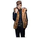 Stoota Fashion Mens Warm Thick Coat Jacket, Regular Fit Midweight Soft Faux Fur Vest Cardigan Overco