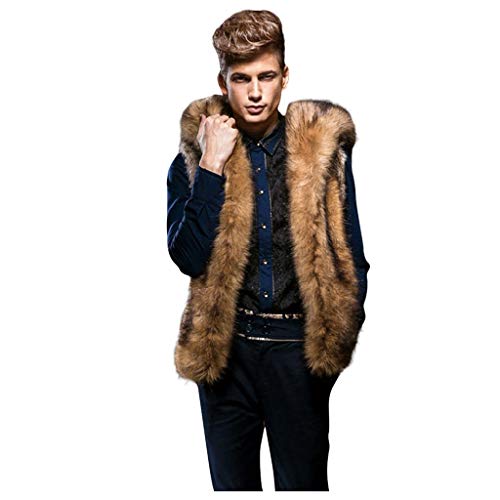 Stoota Fashion Mens Warm Thick Coat Jacket, Regular Fit Midweight Soft Faux Fur Vest Cardigan Overcoat Outwear #TOP14