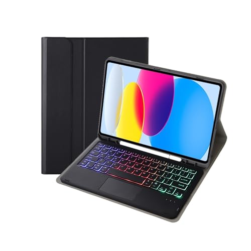 Étui iPad Pro 12,9 cuir avec clavier tactile amovible et rétroéclairé noir