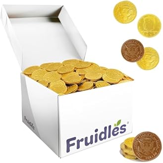 500 Milk Chocolate Coins, Gold Half Dollar Hanukkah Gelt, Made with Premium Belgian Chocolate, Nut Free, Non-GMO, Kosher Dairy (500 Coins)