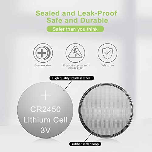 POWEROWL Krachtige CR2450 batterijen (verpakking van 15 stuks) 3V lithiumbatterijen, 10 jaar geen lekken, duurzame… - Image 6