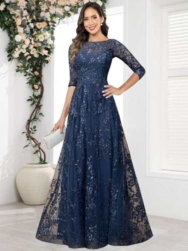 SOLODISH Lace Applique Mother of The Bride Dresses A Line Evening Formal Dresses for Women2