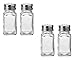 Dependable Industries 4pc Glass Salt & Pepper Shakers: Retro Design for Kitchen, Dining, Restaurants, Parties, Picnics, BBQs. Easy Refill, Durable