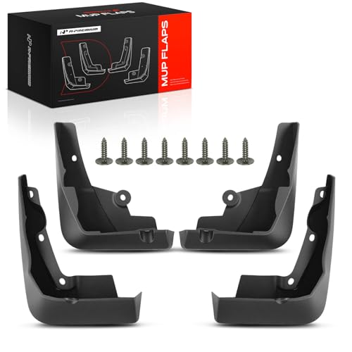 Image of A-Premium Set of 4PCS Mud Flaps Splash Guards Mudflaps Mudguards with Hardware Kits Compatible with Audi A8 Quattro Sedan 2017-2023, Front & Rear (Driver and Passenger Side) | Compatible with Audi A8 Quattro Sedan 2017-2023, Set of 4 Front and Rear