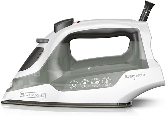 BLACK+DECKER Easy Steam Compact Iron with TrueGlide Nonstick Soleplate, Pivoting Cord, SmartSteam Technology