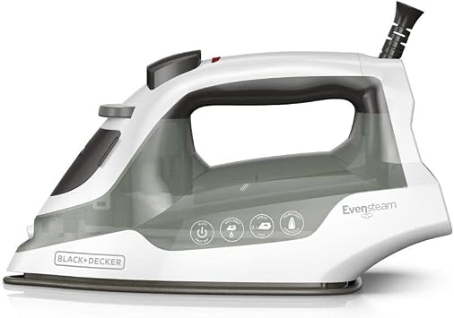 BLACK+DECKER Easy Steam Compact Iron with TrueGlide Nonstick Soleplate, Pivoting Cord, SmartSteam Technology
