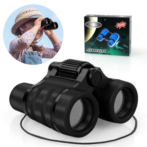 OSDUE Fernglas für Kinder, Spielzeug, Spielzeug, stoßfestes, für Jungen und Mädchen im Alter von 3–7Jahren, für Vogelbeobachtung, Jagen, Wandern, Geburtstagsgeschenke(Schwarz)