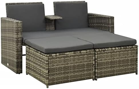 TEWTX7 - Juego de muebles de patio de 3 piezas de ratán para exteriores ...