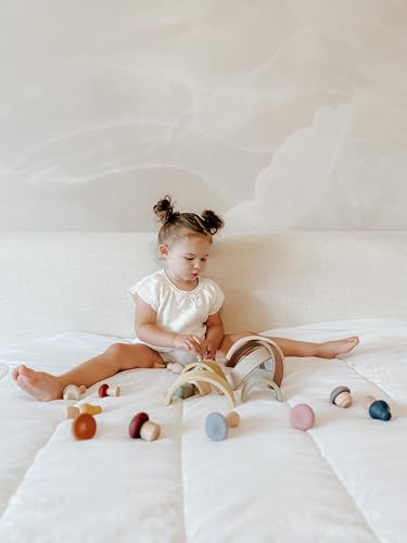 Image of Rainbow Stacking Toy - Silicone Montessori Teething Toy for Toddlers & Childrens Development - Open-Ended & Sensory, Imagination & Fine Motor Skills