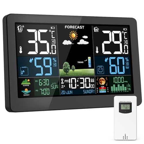 Weather Station Wireless Indoor Outdoor, Thermometer Wireless with Remote Sensor,