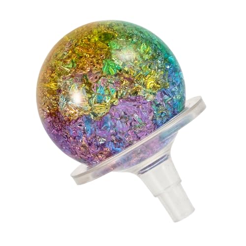 STOBAZA Esfera Efecto Hielo Agrietado para Decoración de Fuente Acuario y Paisaje de Bandeja de Té Bola de Vidrio Soporte de Plástico Adorno Elegante para Hogar y Oficina